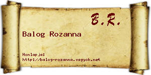 Balog Rozanna névjegykártya